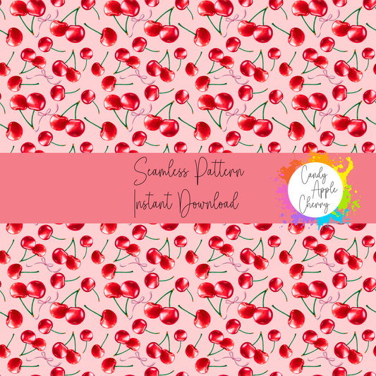 Candy Apple Cherry Seamless Digital File