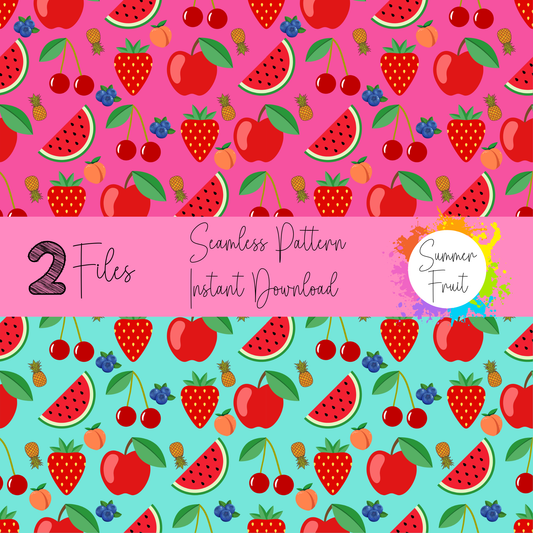 2 FILES Summer Fruit Seamless Digital File