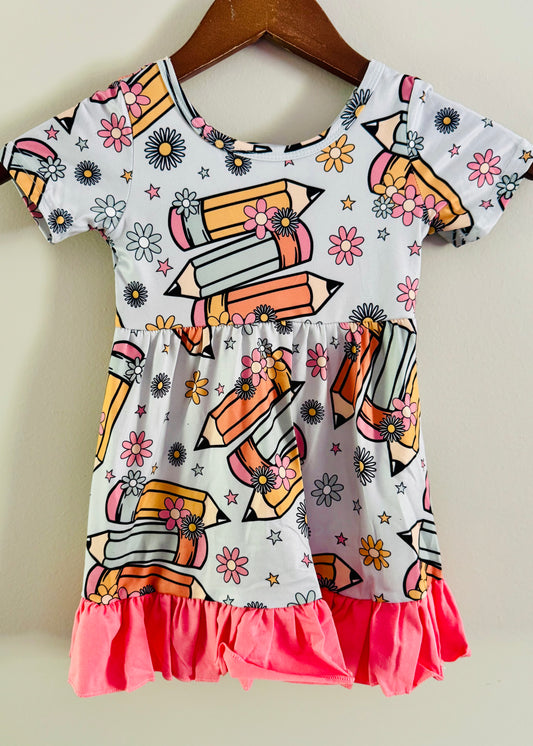 Pencil Flower Power Pink Ruffle Dress - PRESALE ENDS 5/5